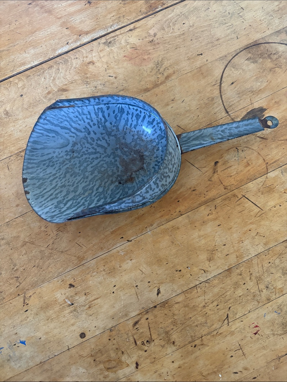 Handmade Metal Scoop in Blue-Grey